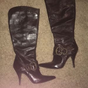 Nine West brown heel boot